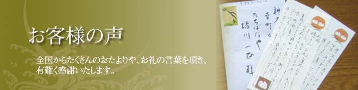 お客様の声_全国から、たくさんのおたよりや、お礼の言葉を頂き、有難く感謝致します。