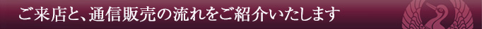 ご来店と通販の流れをご紹介いたします。