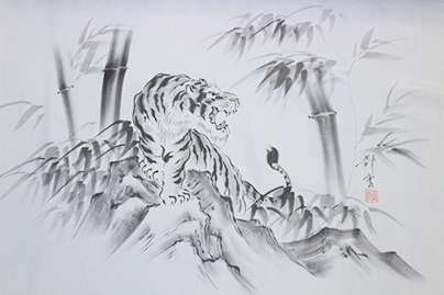 虎2　手描き墨絵