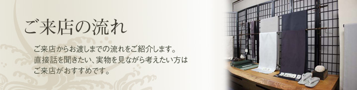 ご来店の流れ_ご来店からお渡しまでの流れをご紹介します。