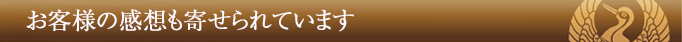 お客様の感想も寄せられています