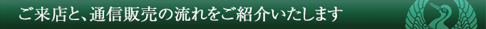 ご来店と通販の流れをご紹介いたします。